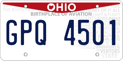 OH license plate GPQ4501