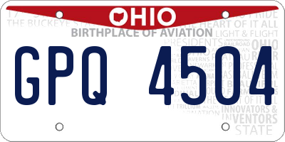 OH license plate GPQ4504