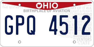 OH license plate GPQ4512