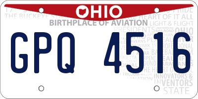 OH license plate GPQ4516