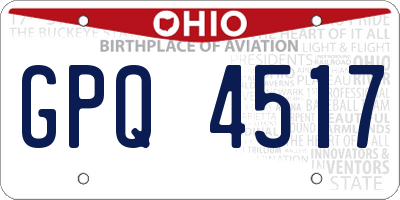 OH license plate GPQ4517