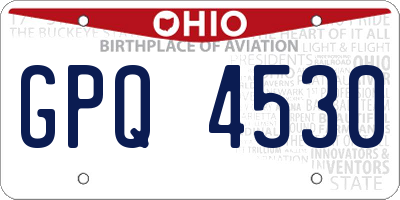 OH license plate GPQ4530