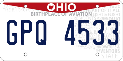 OH license plate GPQ4533