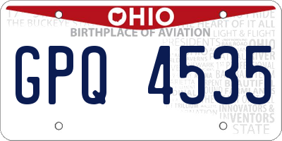 OH license plate GPQ4535