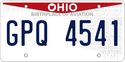 OH license plate GPQ4541