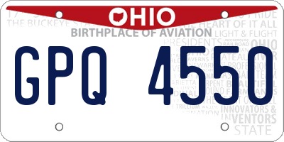 OH license plate GPQ4550