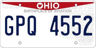 OH license plate GPQ4552