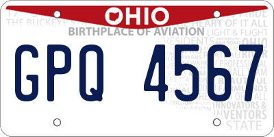 OH license plate GPQ4567