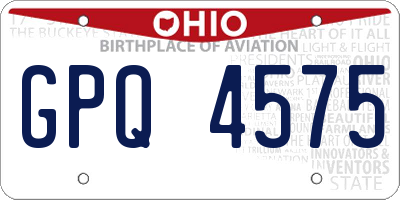 OH license plate GPQ4575