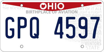 OH license plate GPQ4597
