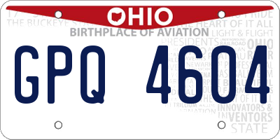 OH license plate GPQ4604