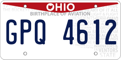 OH license plate GPQ4612