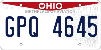 OH license plate GPQ4645