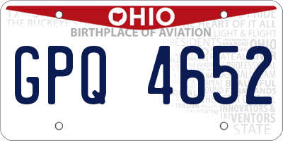 OH license plate GPQ4652