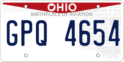 OH license plate GPQ4654