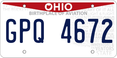OH license plate GPQ4672