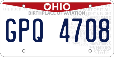 OH license plate GPQ4708