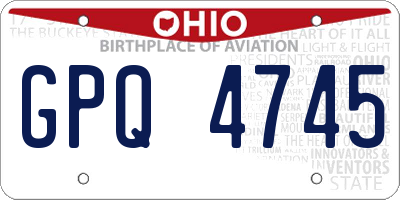 OH license plate GPQ4745