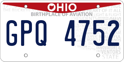 OH license plate GPQ4752