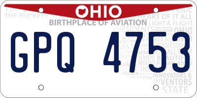 OH license plate GPQ4753