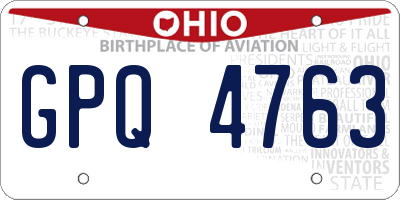 OH license plate GPQ4763