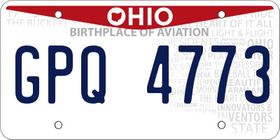 OH license plate GPQ4773