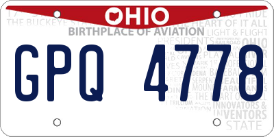 OH license plate GPQ4778
