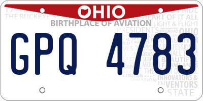 OH license plate GPQ4783