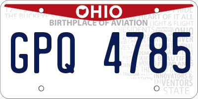 OH license plate GPQ4785