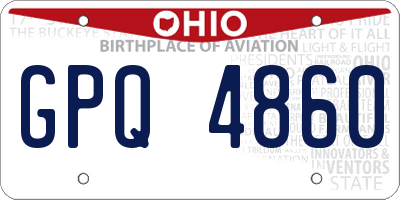 OH license plate GPQ4860