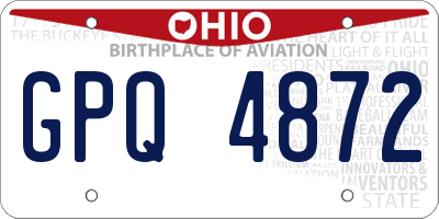 OH license plate GPQ4872
