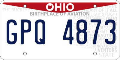 OH license plate GPQ4873