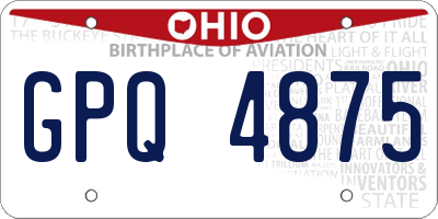 OH license plate GPQ4875