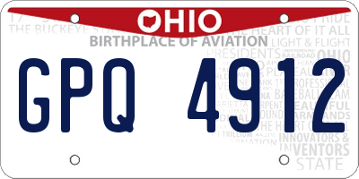 OH license plate GPQ4912