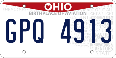 OH license plate GPQ4913