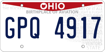 OH license plate GPQ4917