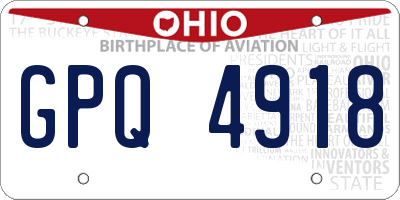 OH license plate GPQ4918