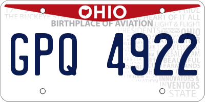 OH license plate GPQ4922