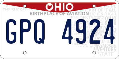 OH license plate GPQ4924