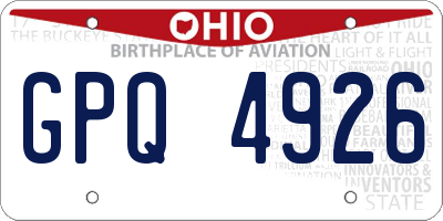 OH license plate GPQ4926