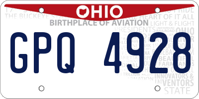 OH license plate GPQ4928