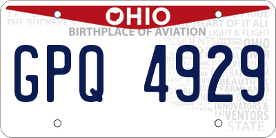 OH license plate GPQ4929