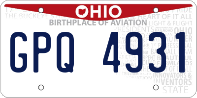 OH license plate GPQ4931