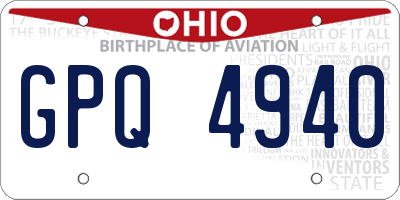 OH license plate GPQ4940