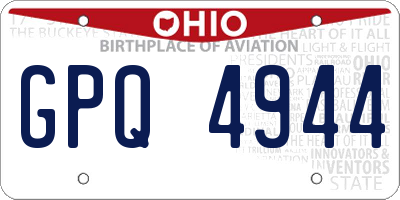 OH license plate GPQ4944