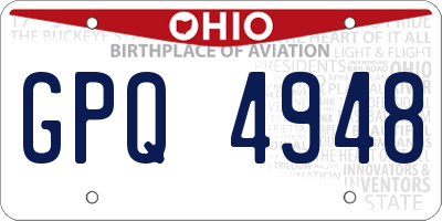 OH license plate GPQ4948