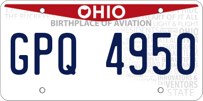 OH license plate GPQ4950
