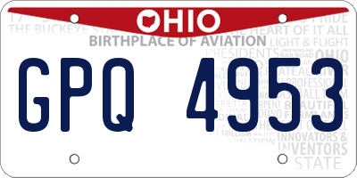 OH license plate GPQ4953