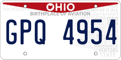 OH license plate GPQ4954