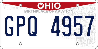 OH license plate GPQ4957